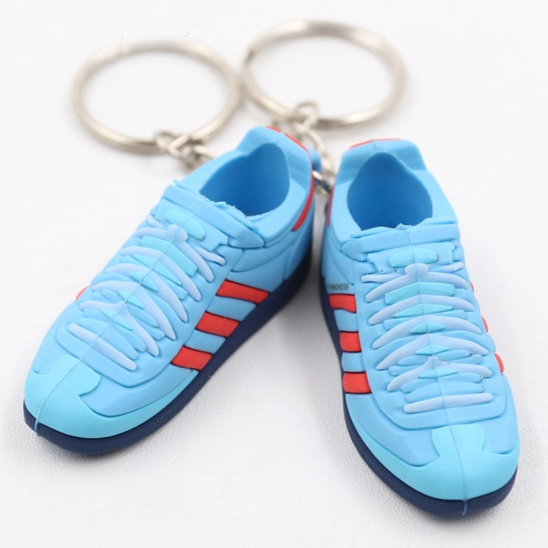 Manufacturer custom 3d soft pvc rubber sneakers keychain