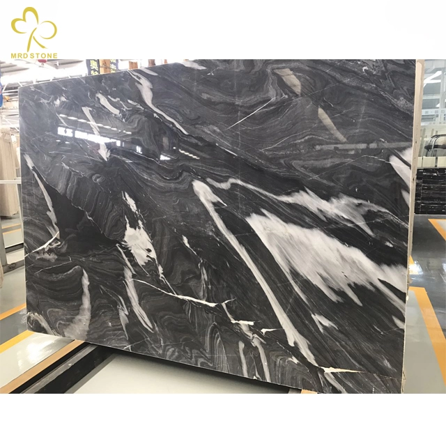 Factory direct royal ballet black marble stone cheap price black cosmos marble black forest marble slabs