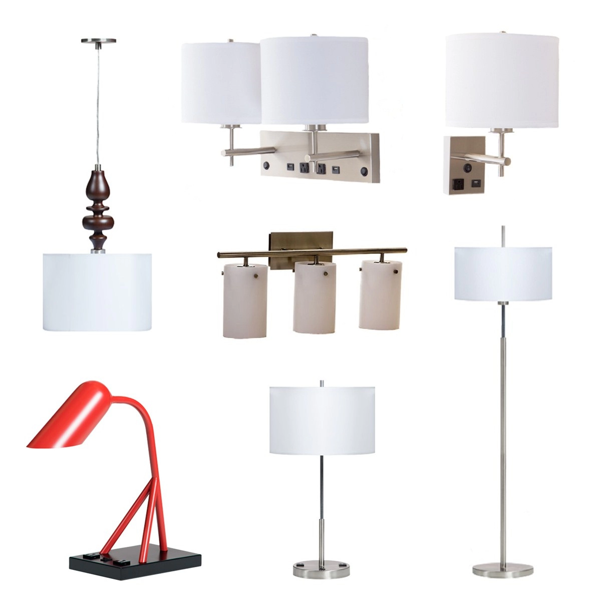 Contemporary UL Listing Custom Made Hotel Lamps With Outlets and USBs