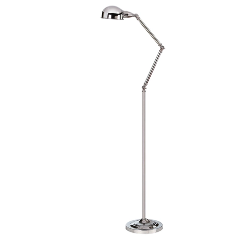 Mid Century 1 Light Adjustable Polished Chrome Floor Lamp for Reading