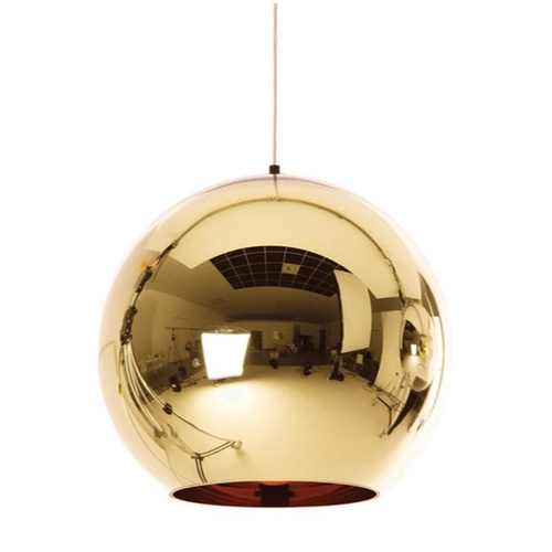 Modern 1 Light Mirror Gold Glass Ball Hanging Pendant Light Fixture