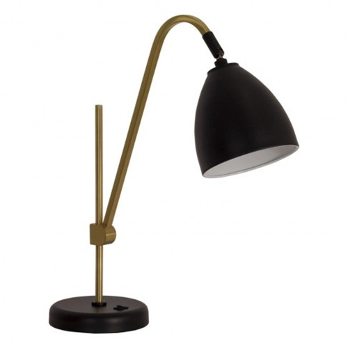 Mid Century Modern Black And Gold Metal Desk Lamp