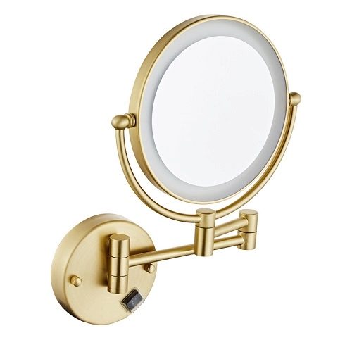 5X Magnifying Gold Wall Mounted Double Sided LED Vanity Makeup Mirror