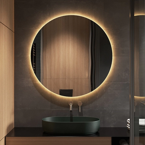 Round Wall Mounted LED Backed Bathroom Vanity Mirror