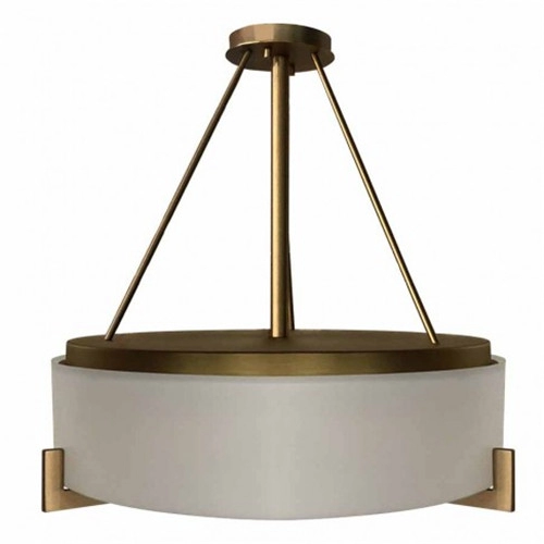 Modern Brushed Brass Frosted Glass Drum Pendant Light for Kitchen