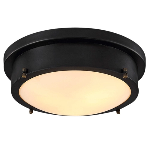 Black Round LED Flush Mount Ceiling Light Fixture