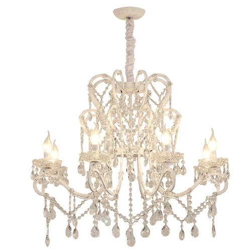 Traditional Candle Style 8 Light K9 Crystal Chandelier