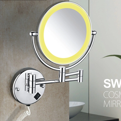 5X Magnifying Gold Wall Mounted Double Sided LED Vanity Makeup Mirror