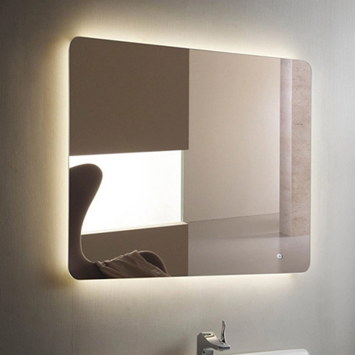 Square LED illuminated wall mount backlit mirror by 36 x 36 Inch