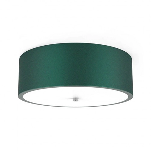 Green Linen Fabric Drum Shade Flush Mount Light Fixture