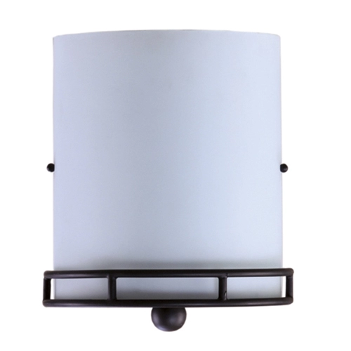 Hotel Style Matte Black Bathroom Wall Sconce With White Acrylic Shade