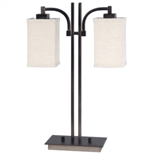 Mid Century Modern Black Two Light Table Lamp For Hotel