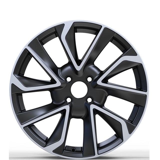 One piece forged wheel with black machine face