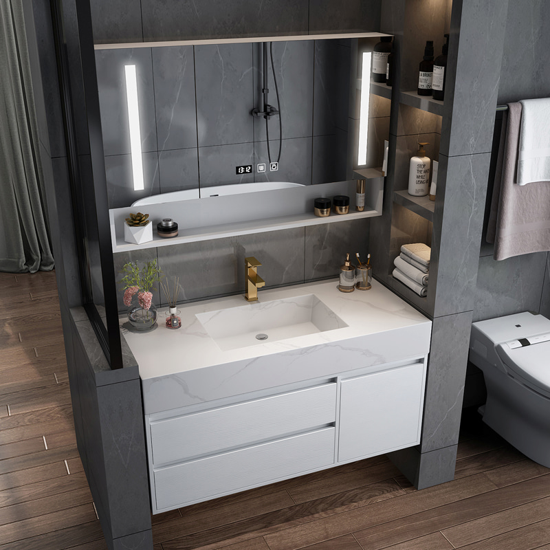 Smart Light Sensitive Mirror Bathroom Vanity Set
