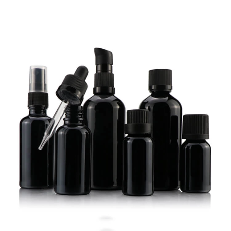 Black Glass  Bottle For Essential Oils