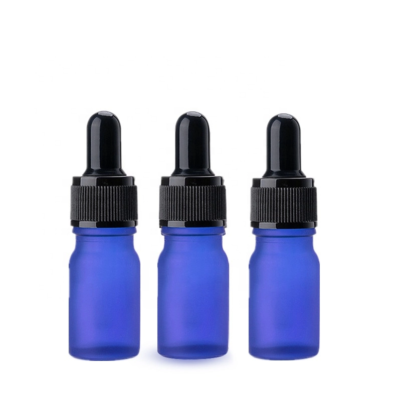 5ml Blue Round Essential Oil Glass Bottle With Tamper Cap