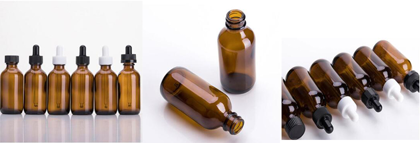amber essential oil dropper glass bottle