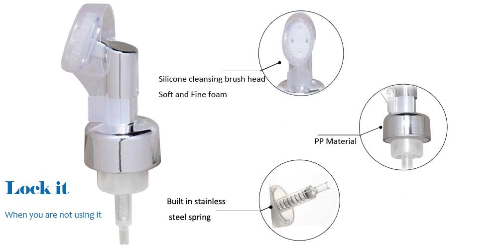 43/410 facial foaming pump with Silicone brush