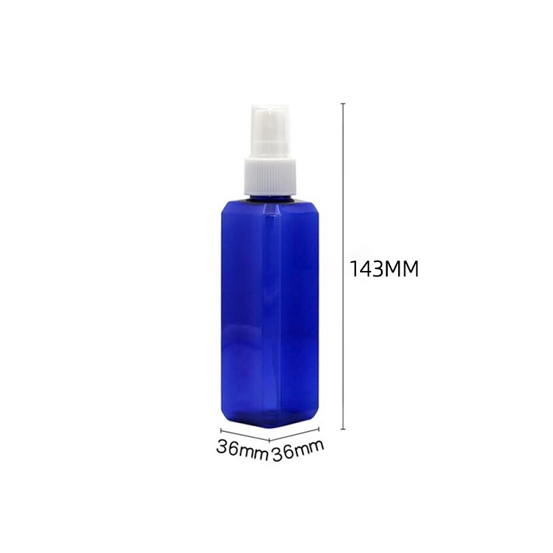 30ML 60ML 100ML Amber Square PET Plastic Mist Spray Pump Bottle