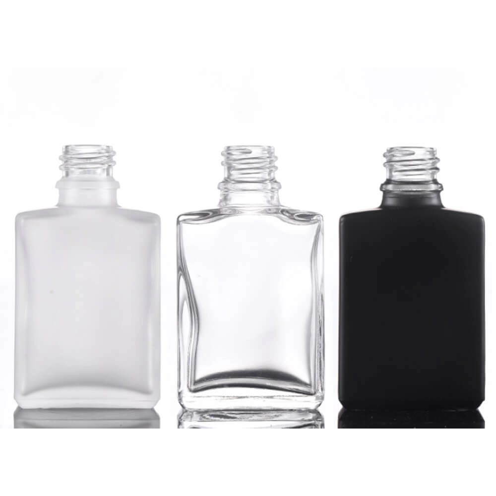 Square Clear Black Frosted Glass Dropper Bottle