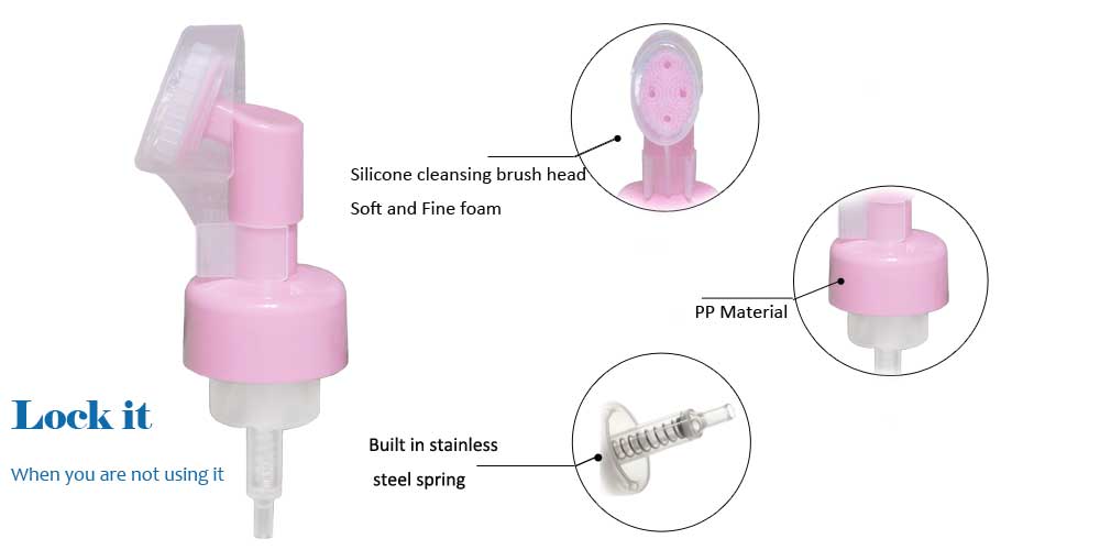 Silicone brush face wash foam pump