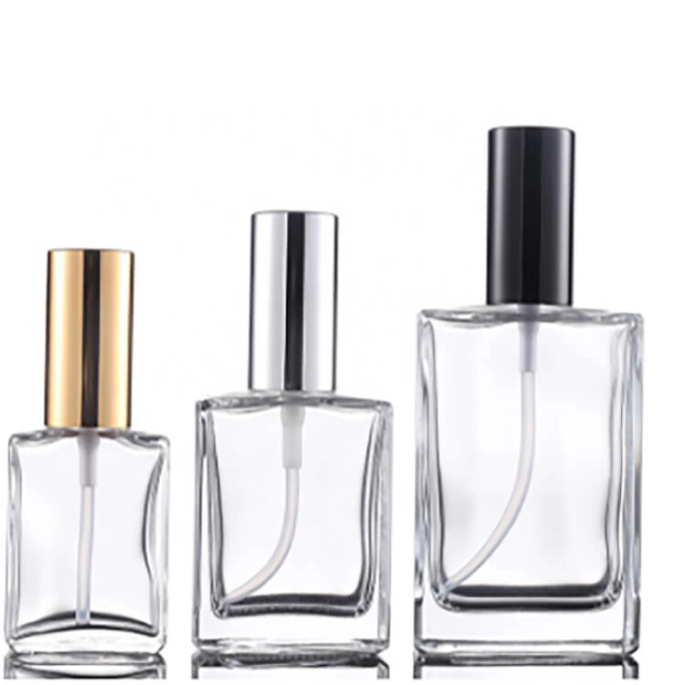 Custom Cosmetic Empty Square Perfume Refillable glass  Bottle