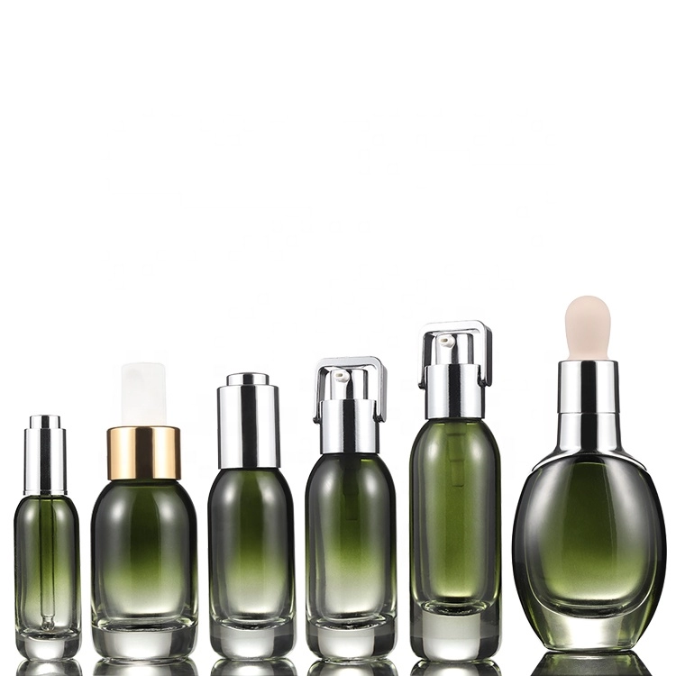 Cosmetic custom essential oil glass dropper pump bottles