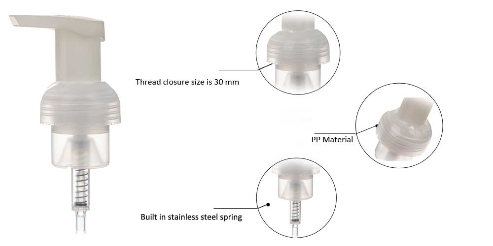 0.8 output pp placstic Transparent thread foam pump 
