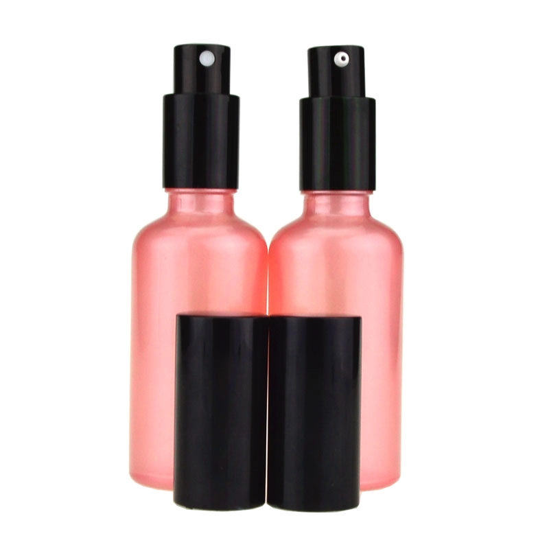 Rose gold dropper transparent pink serum essential oil glass bottles
