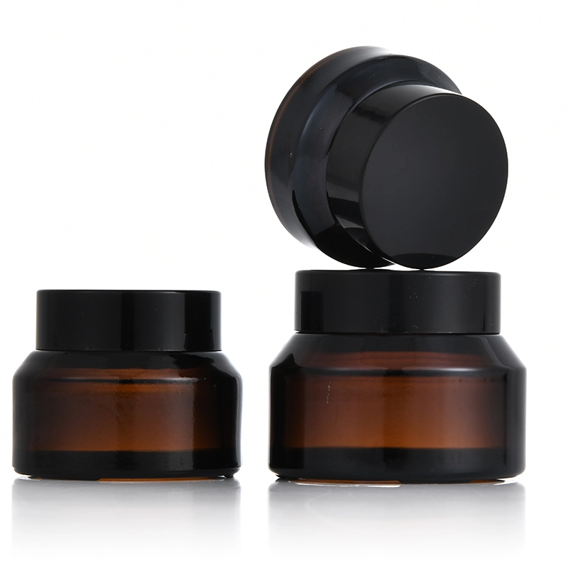 10G 15G 30G Luxury Amber Glass Bottle Face Cream Cosmetic Jar
