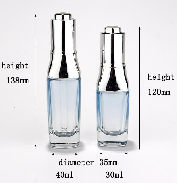 Custom flat shoulder glass bottle 
