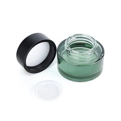 Light green frosted cosmetic glass bottle jar manufacturer