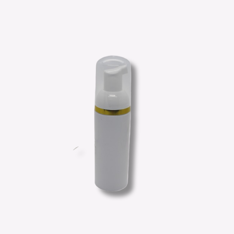 Cosmetic facial cleanser bottle 40ml 60ml 100ml white and blue pet airless foam pump bottle with 0.4 factory foam pump