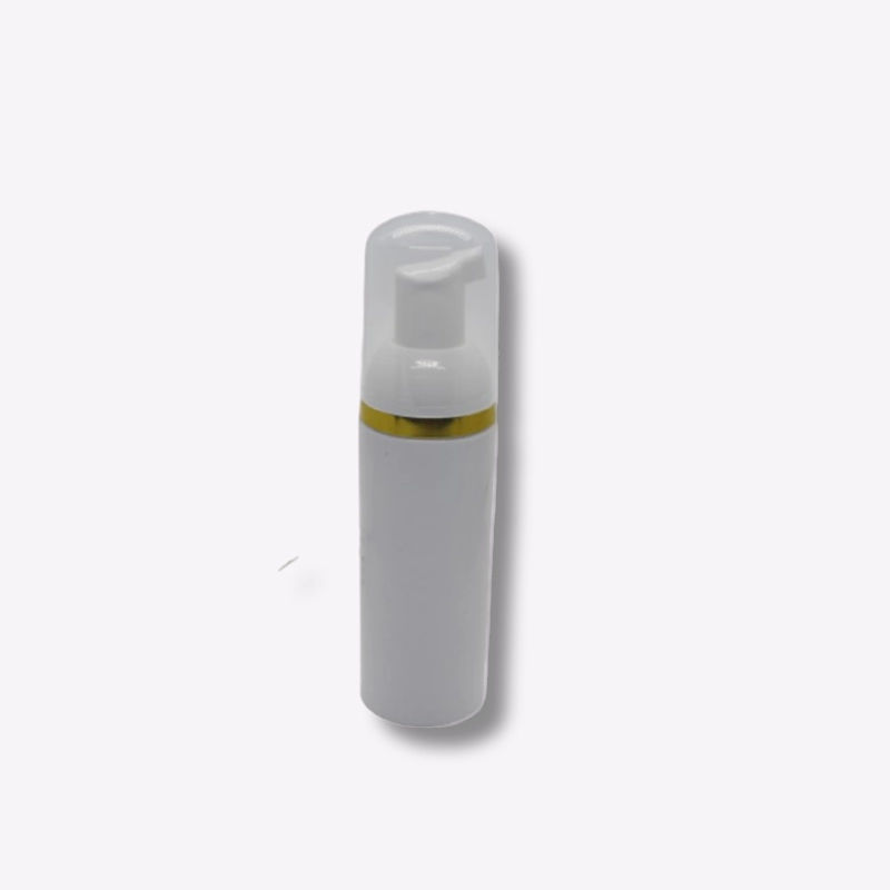 Cosmetic facial cleanser bottle 40ml 60ml 100ml white and blue pet airless foam pump bottle with 0.4 factory foam pump