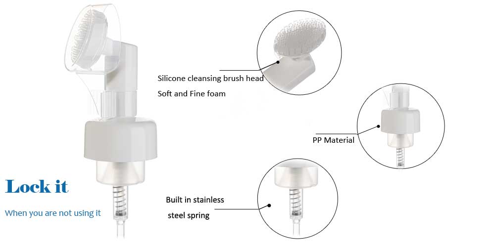 FOAMING PUMP SILICONE BRUSH HEAD DISPENSER FOR CLEANSING