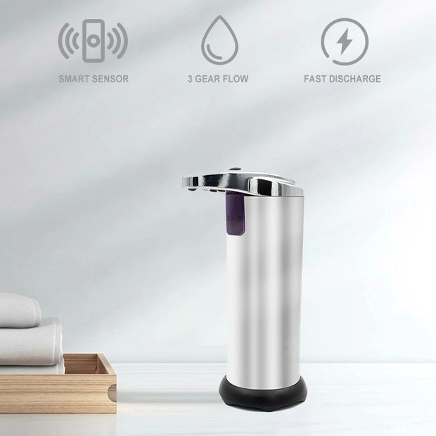 Touch-free automatic sensor liquid soap dispenser