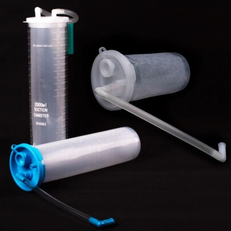 Medical negative pressure suction bag liner with shut-off filter