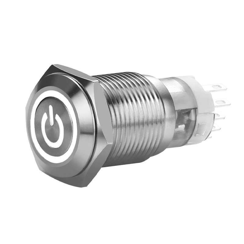 16mm 120v waterproof momentary stainless steel push button switch