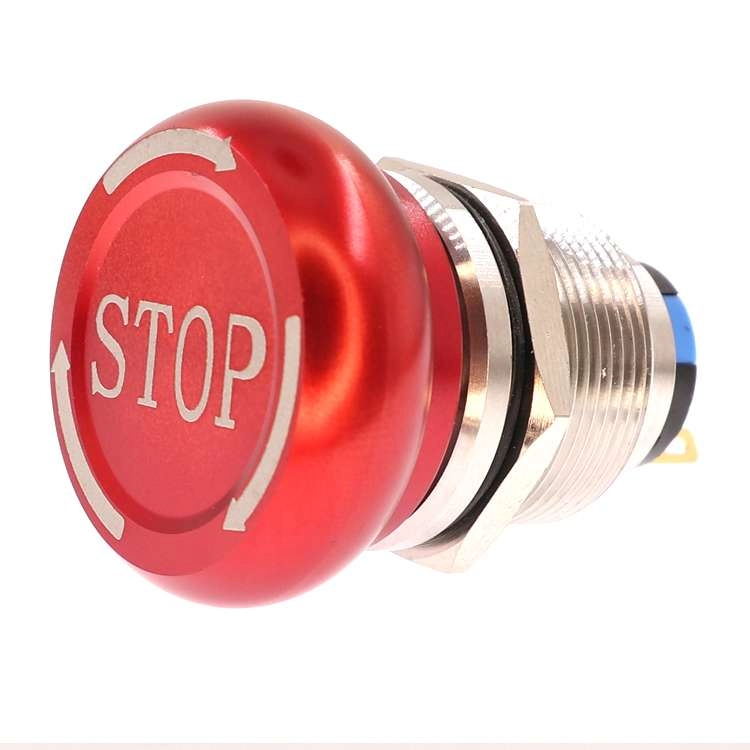 19mm 22mm Red Mushroom Emergency Stop Button ASwitch Metal