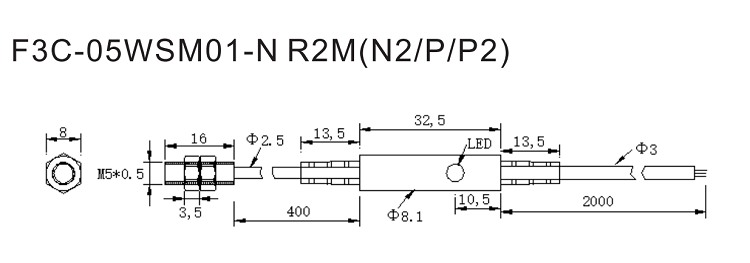 1mm Sensing Miniature Proximity inductive Sensor M5 12VDC Switch