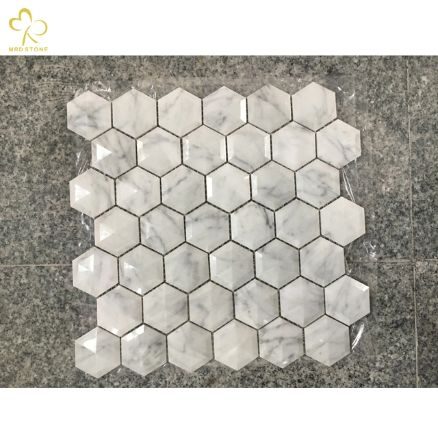 Carrara White Hexagon Kitchen Backsplash Wall Tile Mosaic