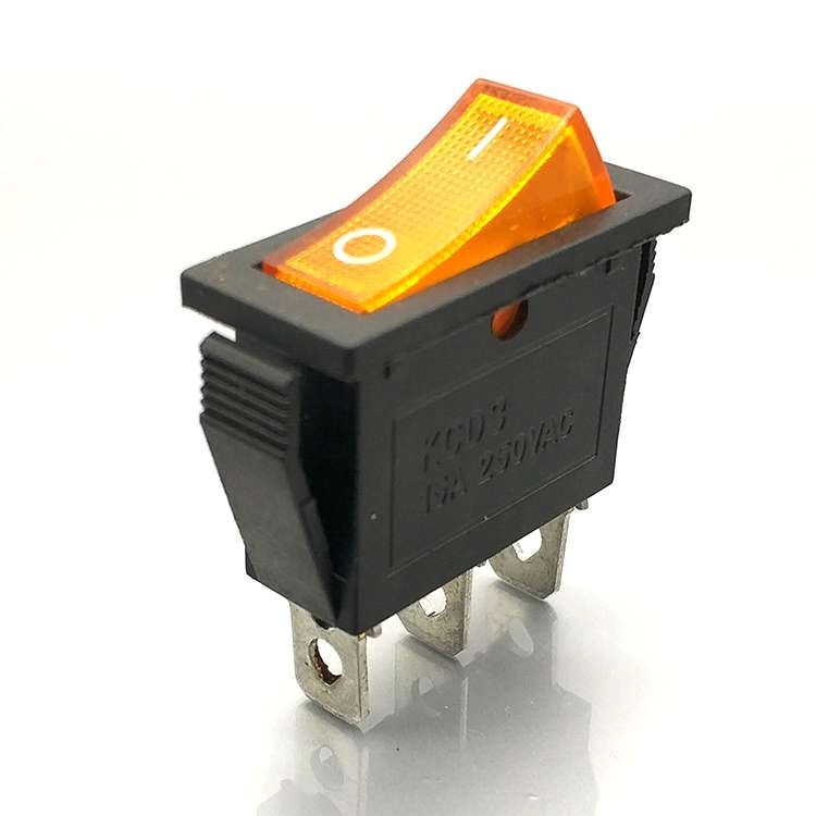 16a 250vac rectangle rocker switch with orange illuminate
