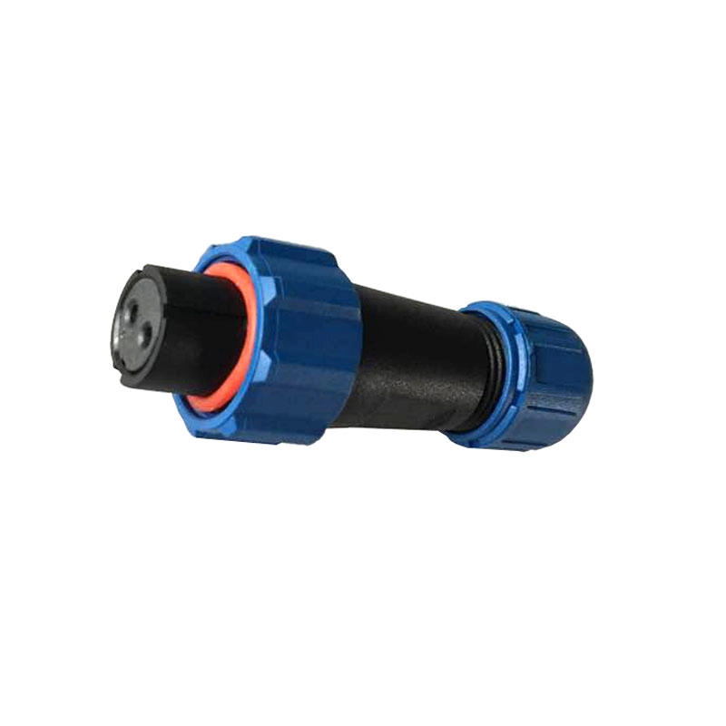 IP68 waterproof SP13 2pin electrical threaded cable connector
