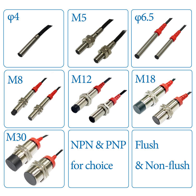 4mm M12 Metric thread non flush type inductive sensor DC 12-24V presence induction sensors