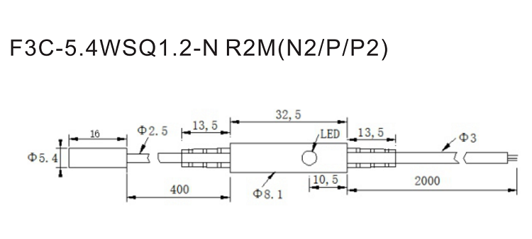 5.4*16mm Micro Proximity Switch PNP NO SN 1.2mm Inductive proximity Sensor