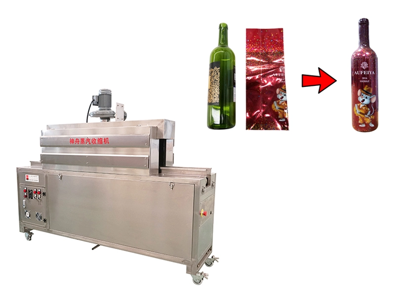 Wine bottles shrink film sleeve labeling machine