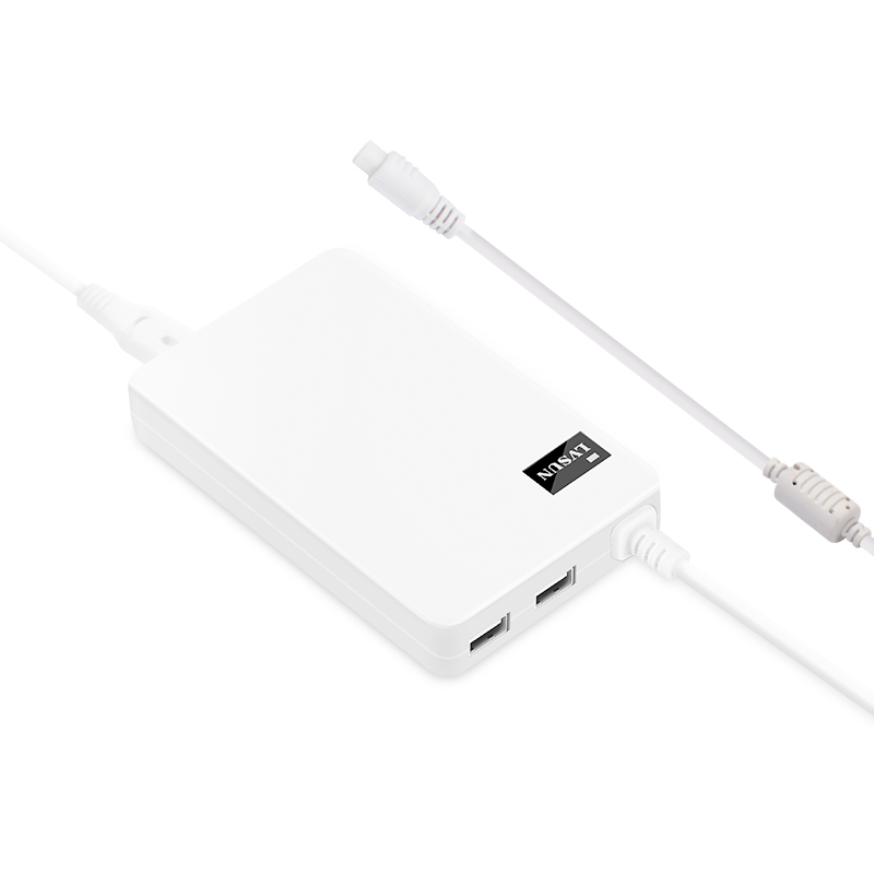 90W Universal Slim Laptop Charger with Dual USB Ports