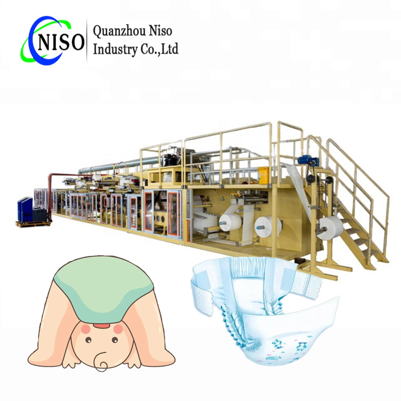 High Quality Full Servo Baby Diaper Making Machine Production Line China Manufacturer
