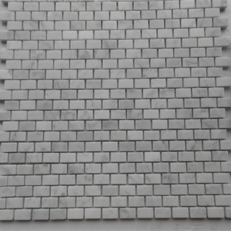 White Horizontal Rectangle Marble Mosaic Tiles
