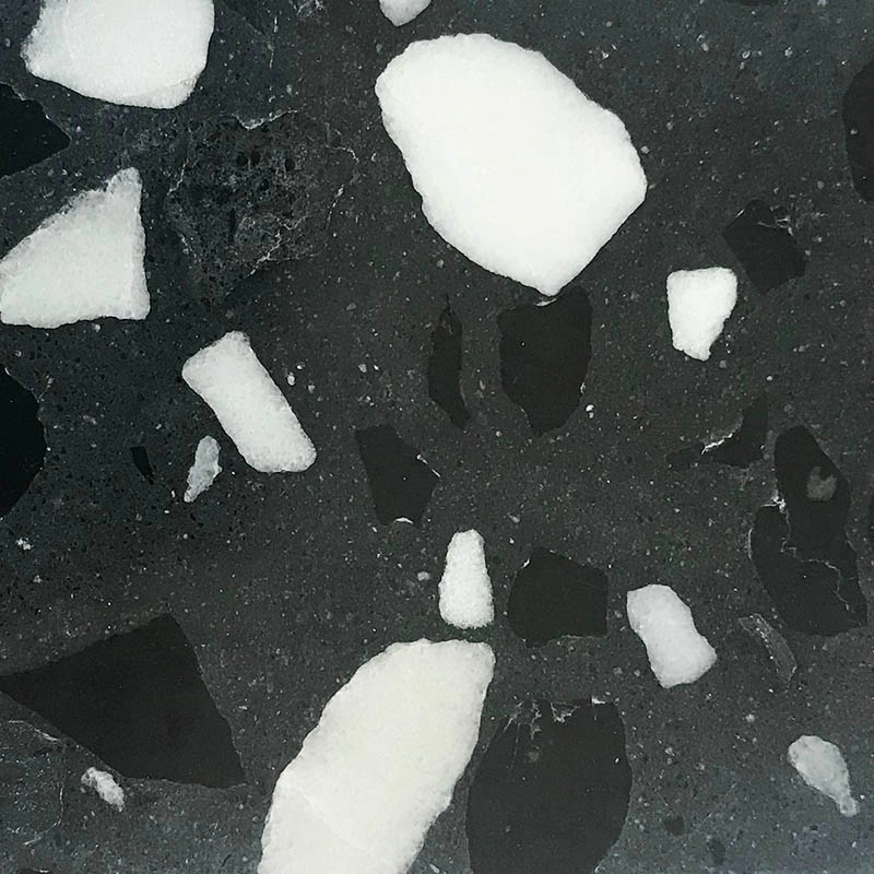 Black Terrazzo with White Stone Chips